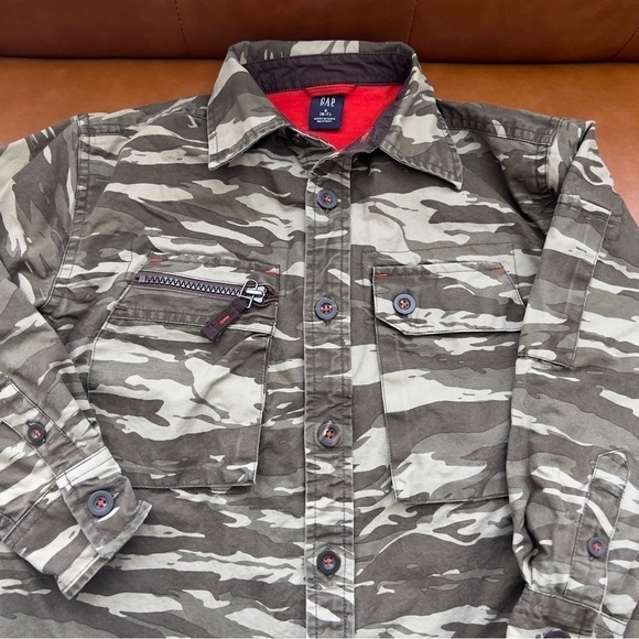 Gap Kids Boys Utility Camo Army Shacket Jacket Shirt Outerwear Cotton Size 7 - Picture 7 of 13